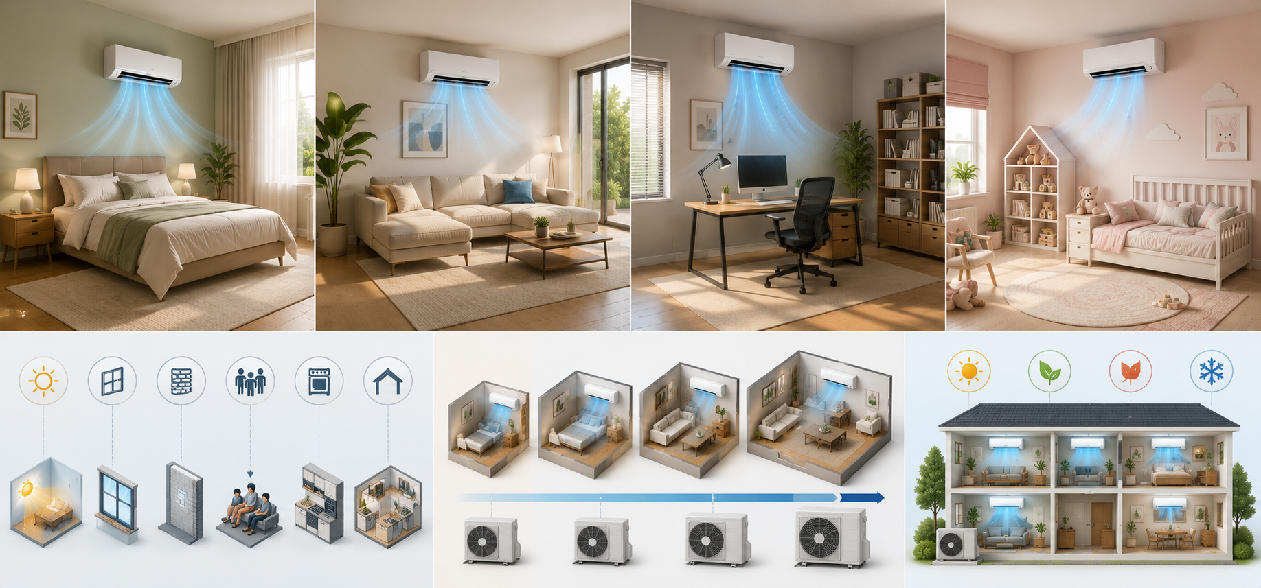 Cum alegi capacitatea BTU pentru aer conditionat: dormitor, living, birou sau camera copilului